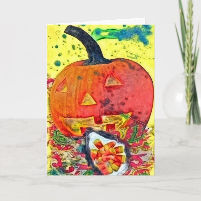 Cartão Colagem Feliz de Halloween (Frente)