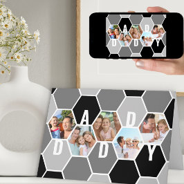 Cartão Colagem Fotográfica de Honeycomb do pai 5 Foto Ani
