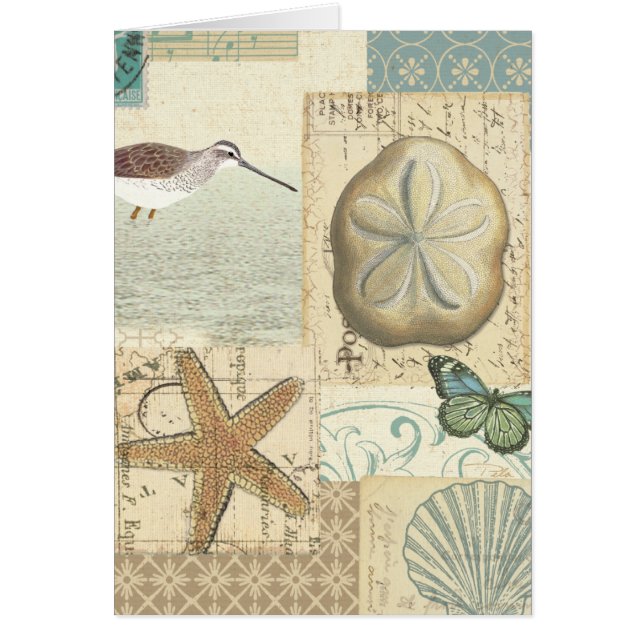 Cartão Colagem litoral (Frente)