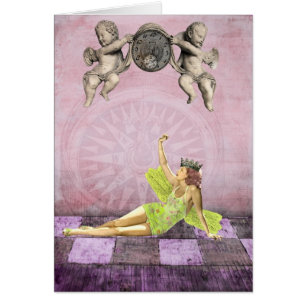 Cartão Colagem Mídia Mistura Fada Todas as Ocasiões