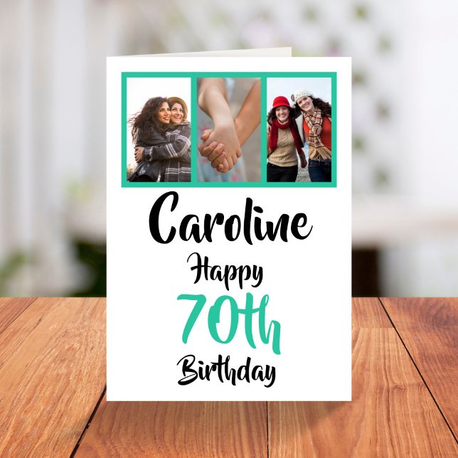 Cartão Colagem personalizada de fotos de feliz aniversári (Criador carregado)