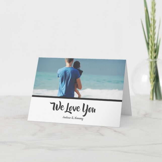 Cartão Colagem personalizada de fotos Feliz Dia de os pai (Frente)