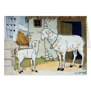 Cartão Colagem Vintage Sheep