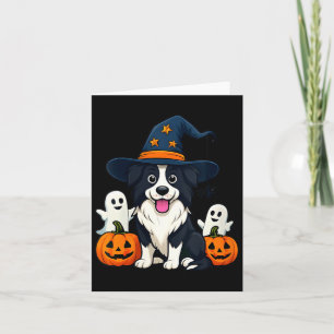 Cartão Colar de Halloween de Cachorro Border Collie Femin