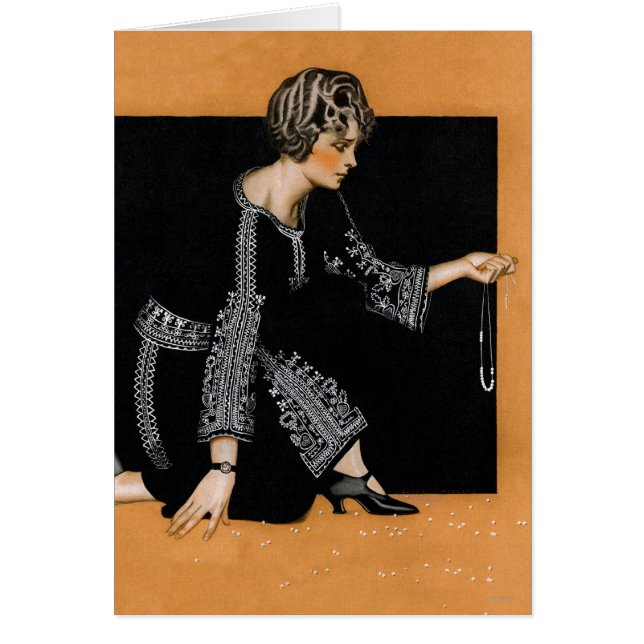 Cartão Colar quebrada da pérola (Frente)