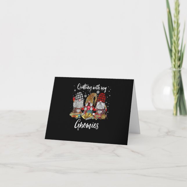 Cartão Colcha Com Meus Gnomies Gnomos De Natal Feriado (Frente)