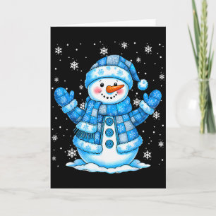 Cartão Colcha de Retalhos Boneco de Neve Quilter Feliz Na