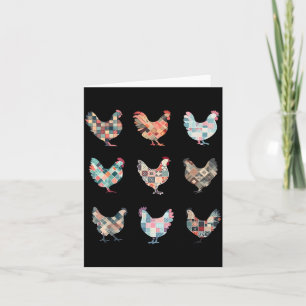 Cartão Colcha de retalhos de frango mama agricultora casa