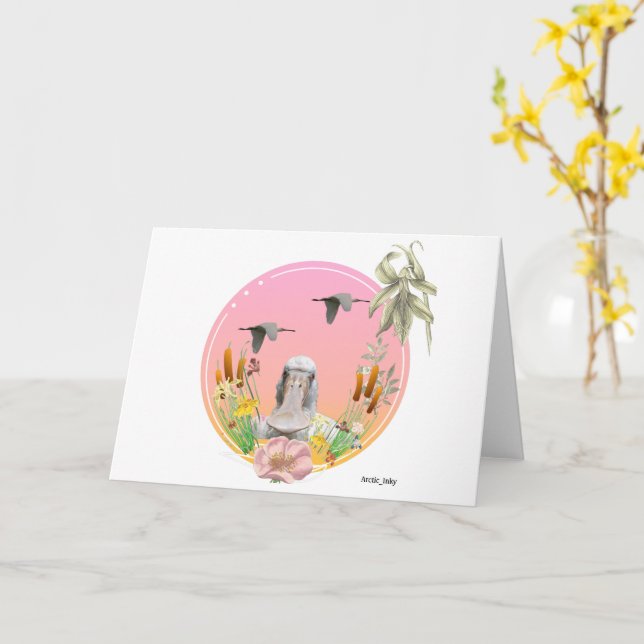 Cartão Colchetes à vista e Vazio de animais selvagens (Flor Amarela)