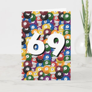 Cartão Coleção de Bolas de Bilhar para 69º Aniversário