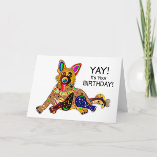 Cartão Coleção de Caleidoscópio de German shepherd de Ani