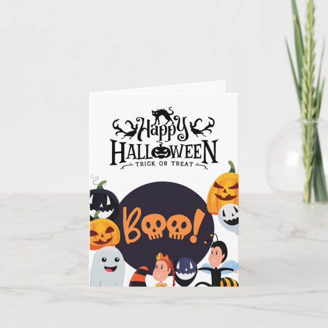 Cartão Coleção de Cartas de Saudação do Halloween - Boo B (Frente)