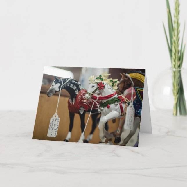 Cartão Coleção de Cavalos de Carrossel Festivos para Deco (Frente)