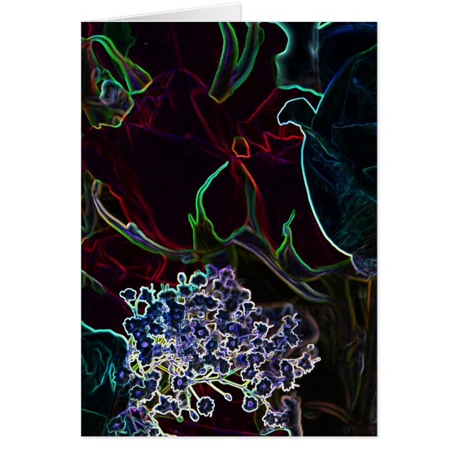 Cartão Coleção de néon dos rosas (Frente)