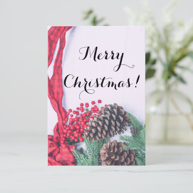 Cartão Coleção de Pinhas de Natal (Em pé/Frente)