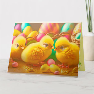 Cartão Coleção de Pintinhos de Páscoa Amarelos