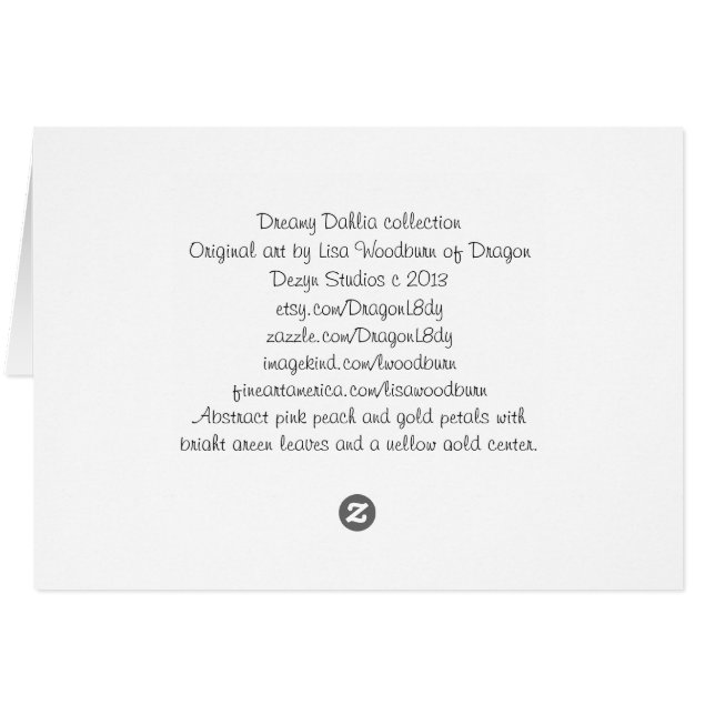 Cartão Coleção Dreamy Dahlia (Verso Horizontal)