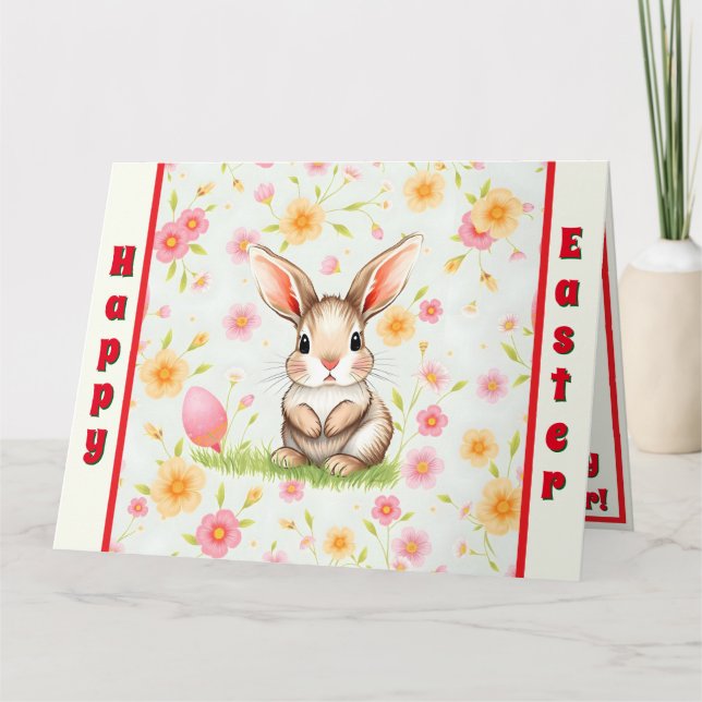 Cartão Coleção Moderna de Páscoas de Feriado de Coelho (Frente)
