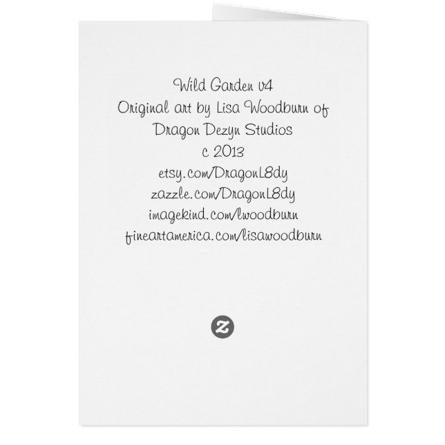 Cartão Coleção selvagem do jardim v4 (Verso)