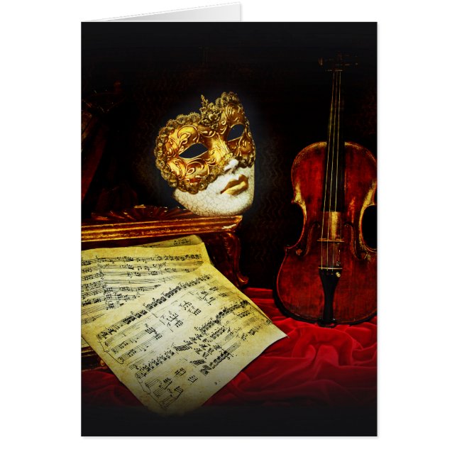 Cartão Coleção Venetian Mask - Noite musical (Frente)