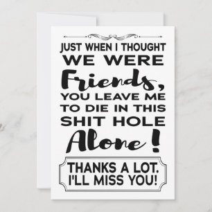 Cartão Colega Engraçado Saindo De Adeus Adeus