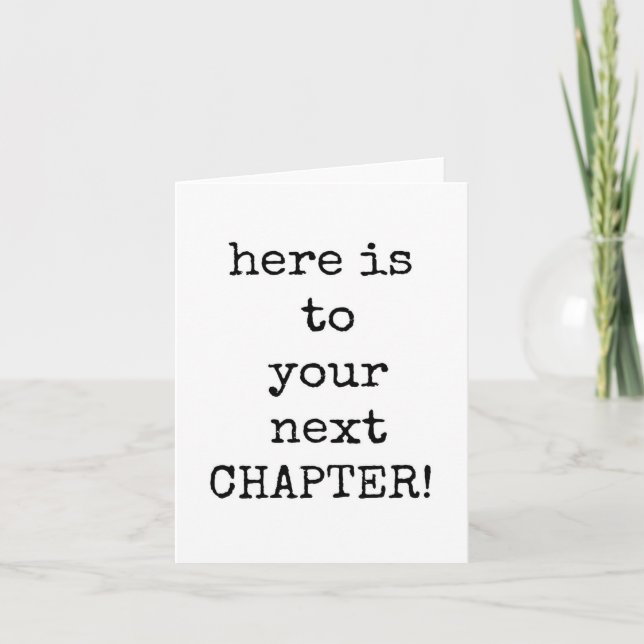 Cartão Colega Saindo, Próximo Capítulo, Adeus, Boa Sorte (Frente)