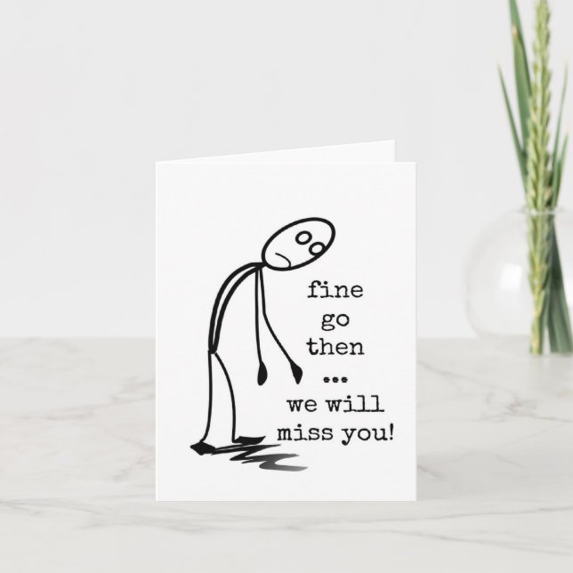 Cartão Colega Saindo, Sentiremos Sua Falta, Adeus (Frente)