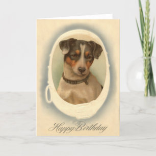 Cartão Coleira de Aniversário de Jack Russell Terrier