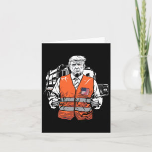 Cartão Colete de Caminhão de Lixo Trump