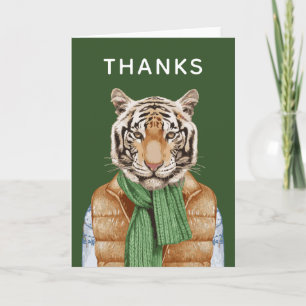 Cartão Colete de Penas Tiger Adicione Seu Texto