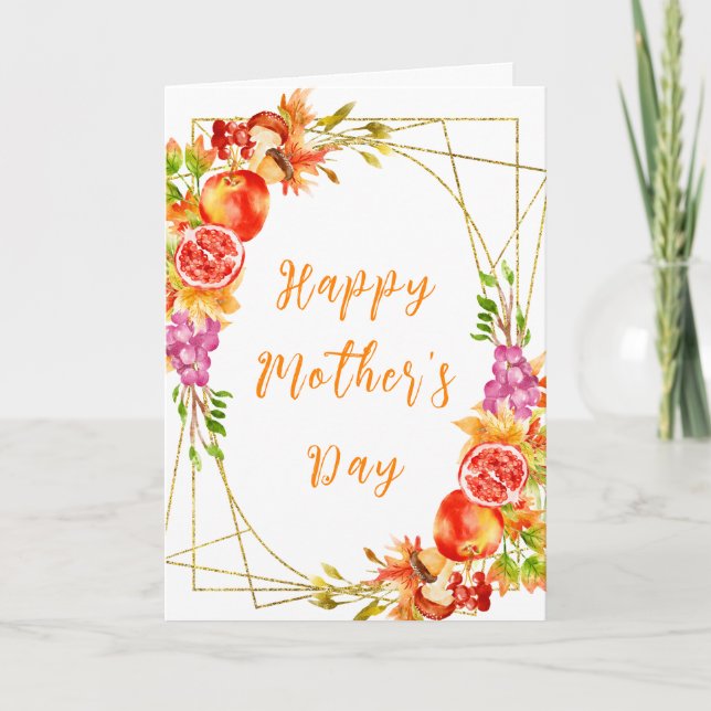 Cartão Colheita de Outono Dia das Mães Feliz (Frente)