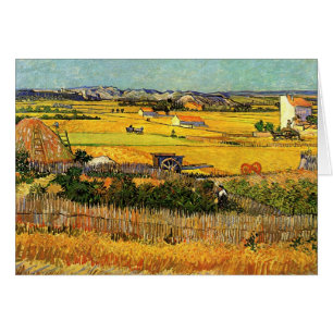 Cartão Colheita em La Crau, Montmajour por Vincent van Go