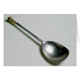 Cartão Colher de prata do apóstolo com parte superior do