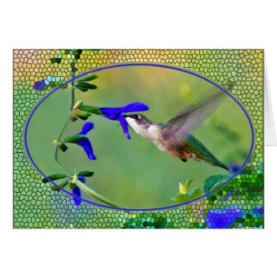 Cartão Colibri com vitral