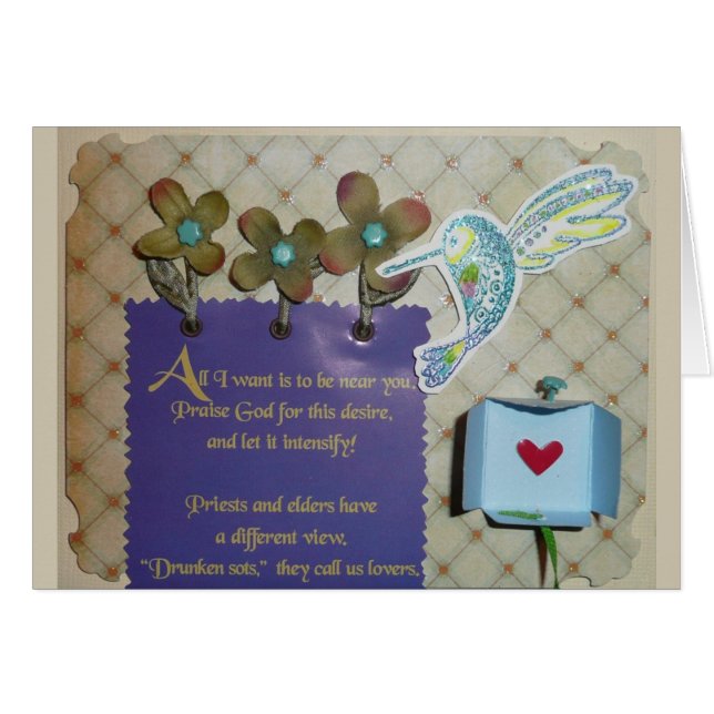 Cartão Colibri de Hafiz (Frente Horizontal)