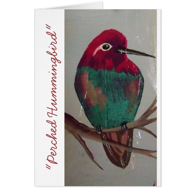 Cartão "Colibri empoleirado " (Frente)