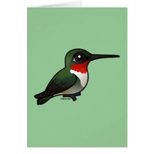 Cartão colibri Rubi-throated