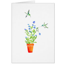 Cartão Colibris na lavanda