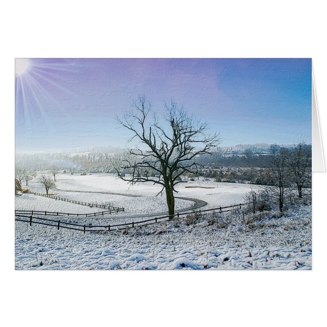 Cartão Colinas Ozark cobertas por neve (Frente horizontal)