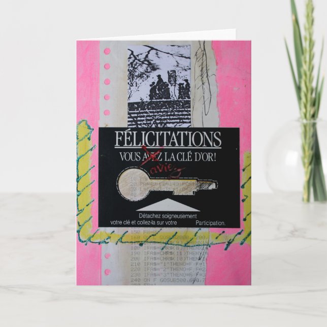 Cartão Collages Bruyants Artist Book Congrats Key card (Frente)