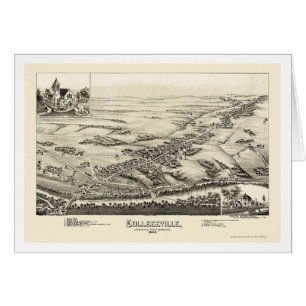 Cartão Collegeville, mapa panorâmico do PA - 1894