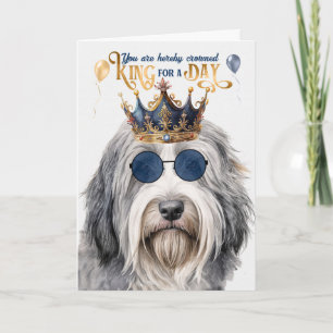 Cartão Collie Dog King é um dia de aniversário engraçado