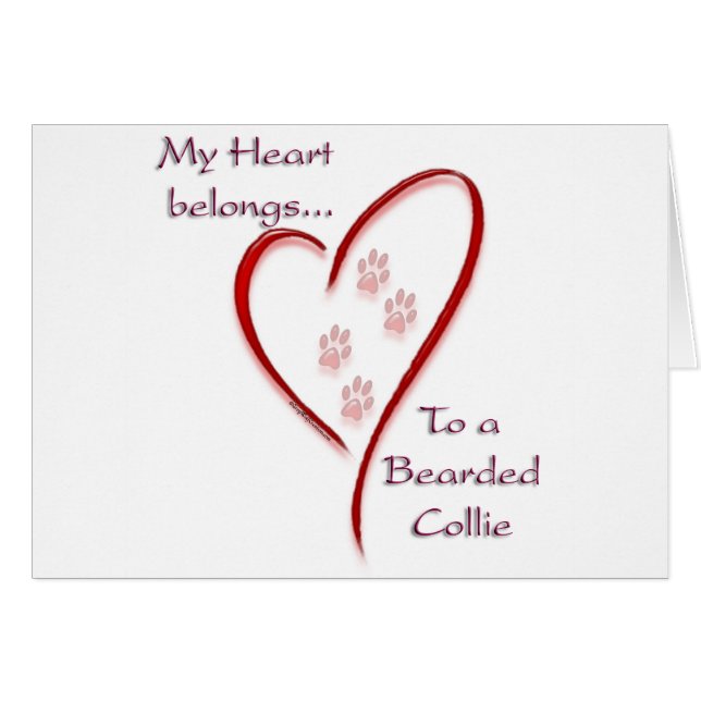 Cartão Collie Heart Pertence (Frente Horizontal)