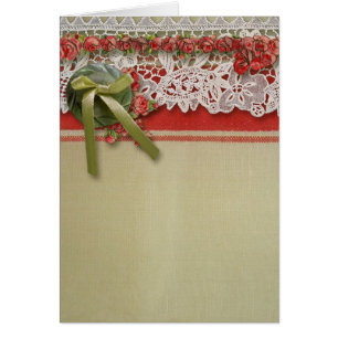 Cartão Colmeia Vermelha Rústica Rústica de Rosa antigo