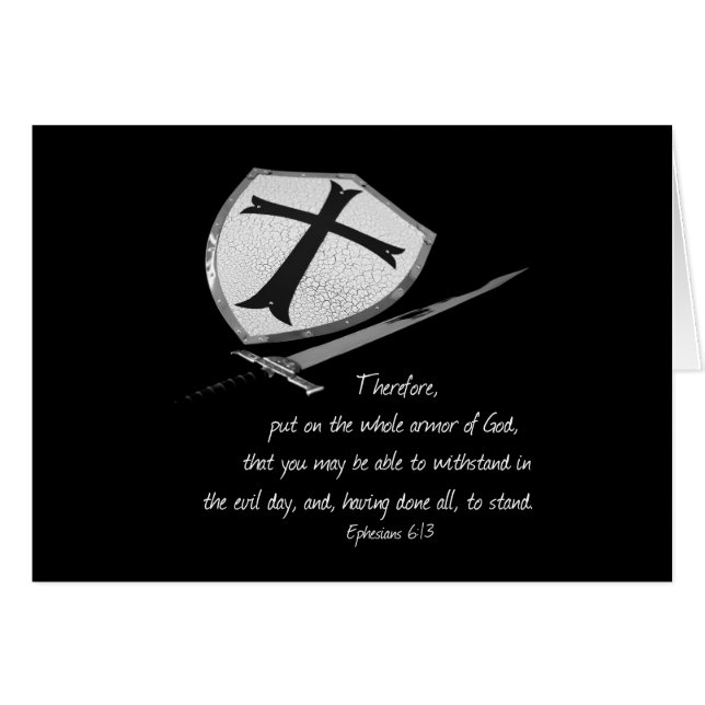 Cartão Colocar toda a armadura Parakaleo bilhete (Frente horizontal)