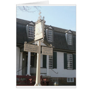 Cartão Colonial Williamsburg do sinal dos reis Braço