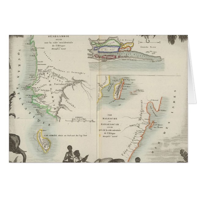 Cartão Colônias Francesas na África (Frente Horizontal)