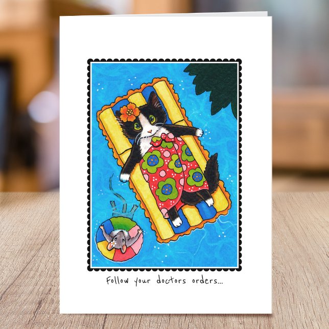 Cartão Coloque Bem Em Breve Um Rato Gato Bonito Dobrado (Criador carregado)