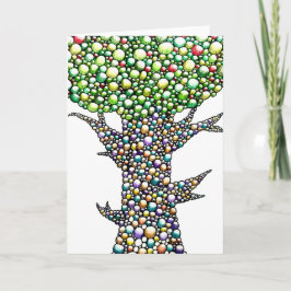 Cartão Color Pencil Bubbles Tree Drawing Art 