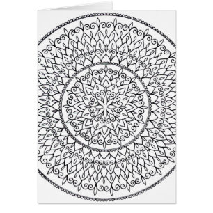 Cartão Colora-o você mesmo arte intrincada tirada mão d